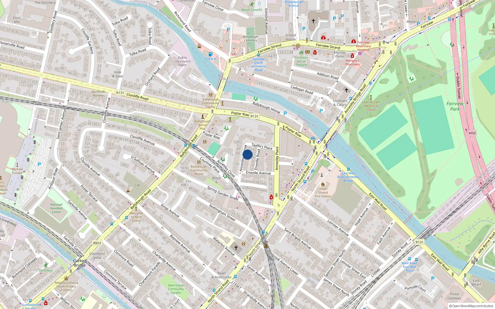 Overhead map showing the location of 39 Annesley Avenue, North Strand