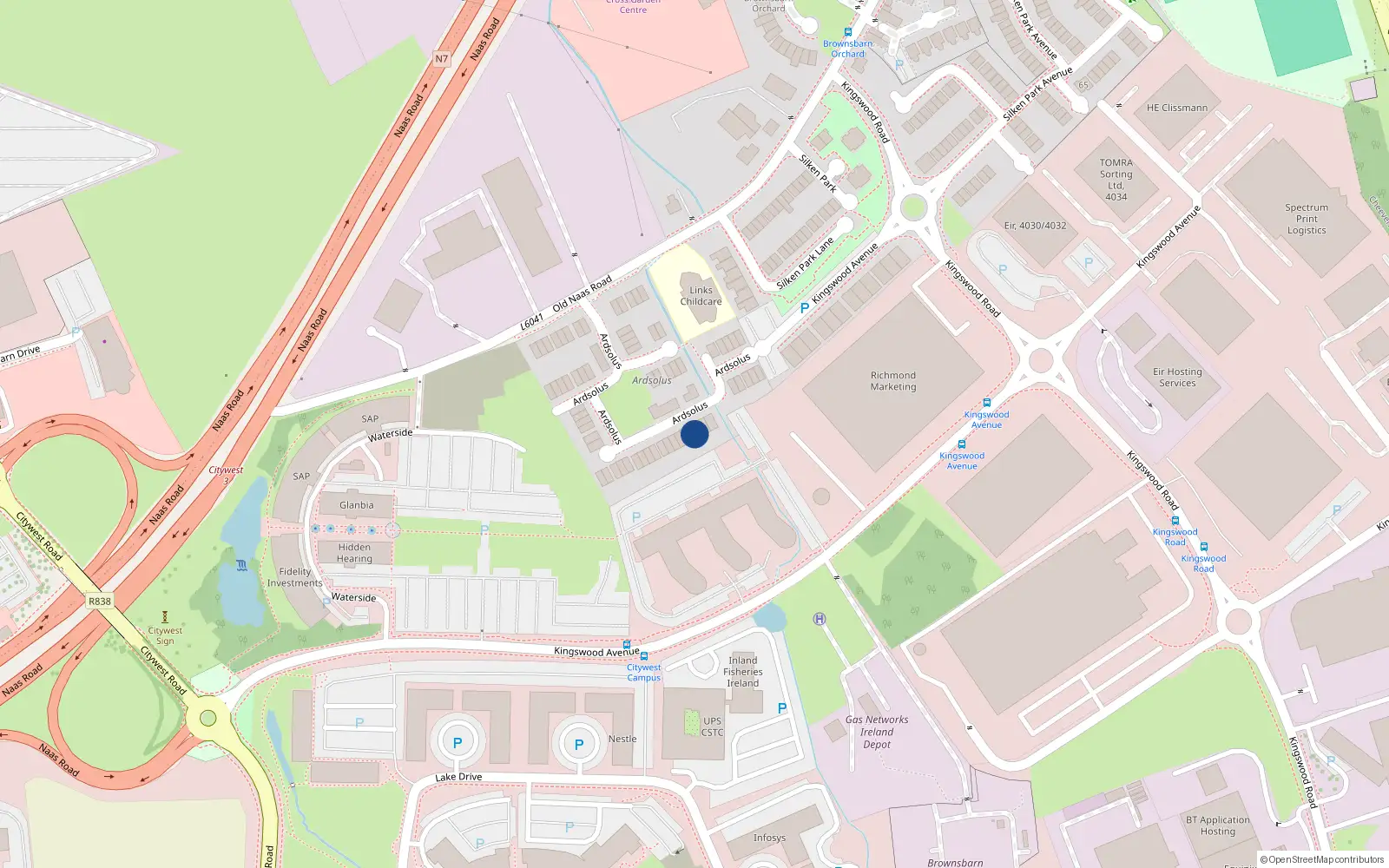 Overhead map showing the location of 39 Ardsolus, Brownsbarn