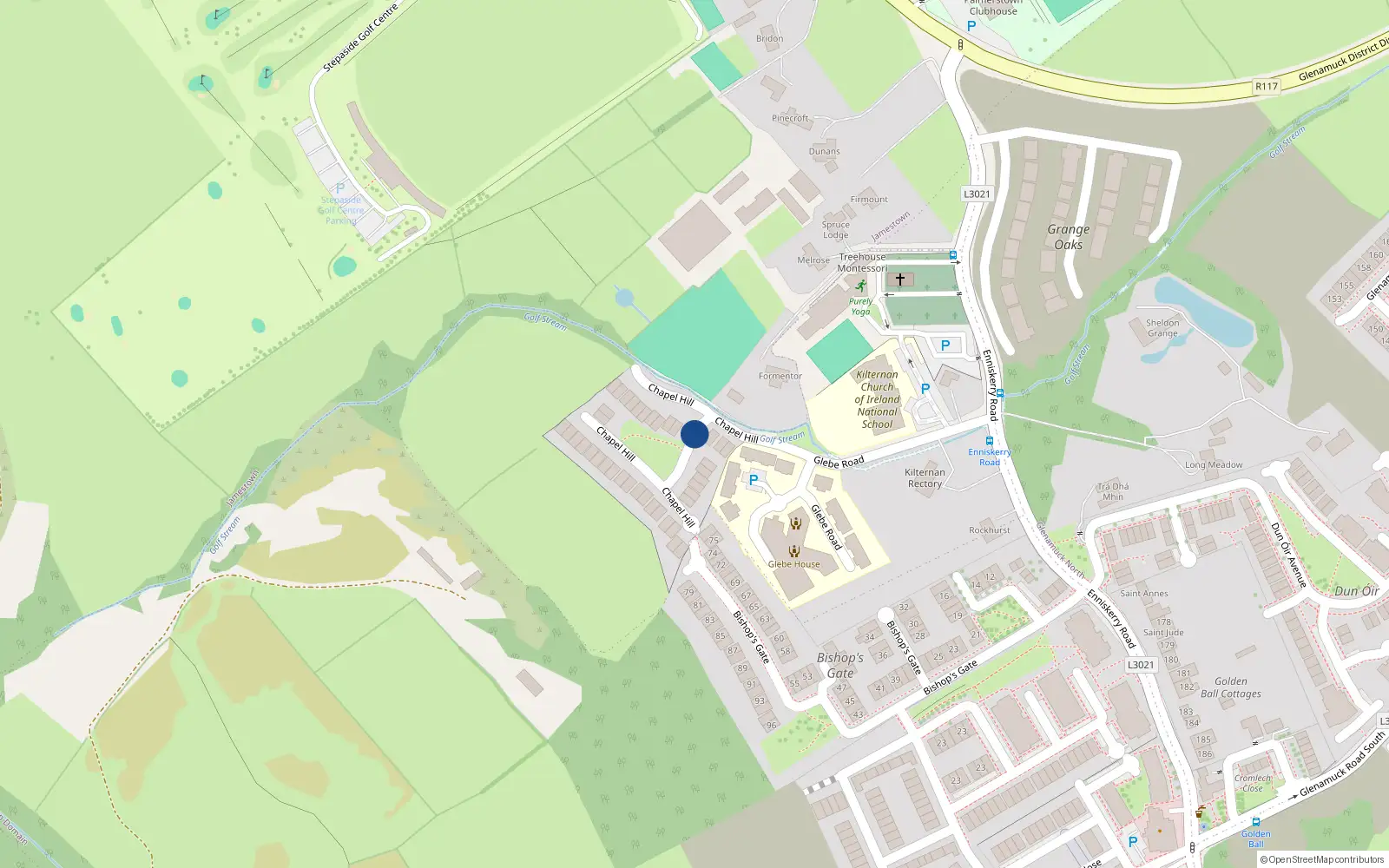 Overhead map showing the location of 39 Chapel Hill, Glebe