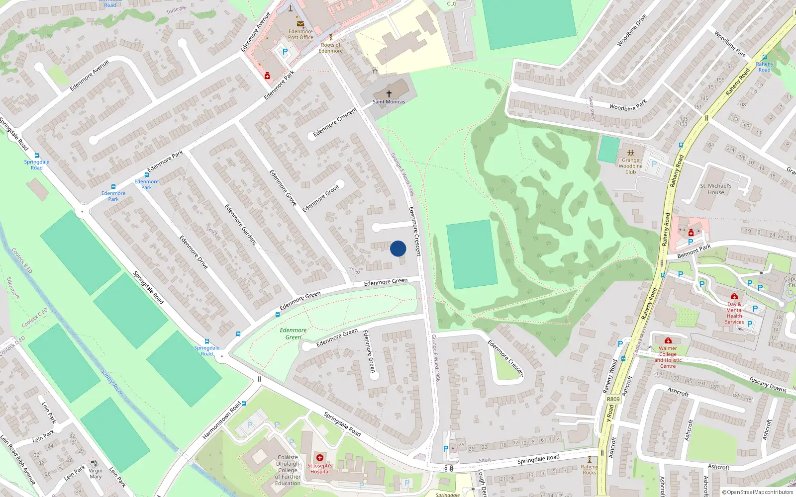 Overhead map showing the location of 39A Edenmore Crescent, Dublin 5