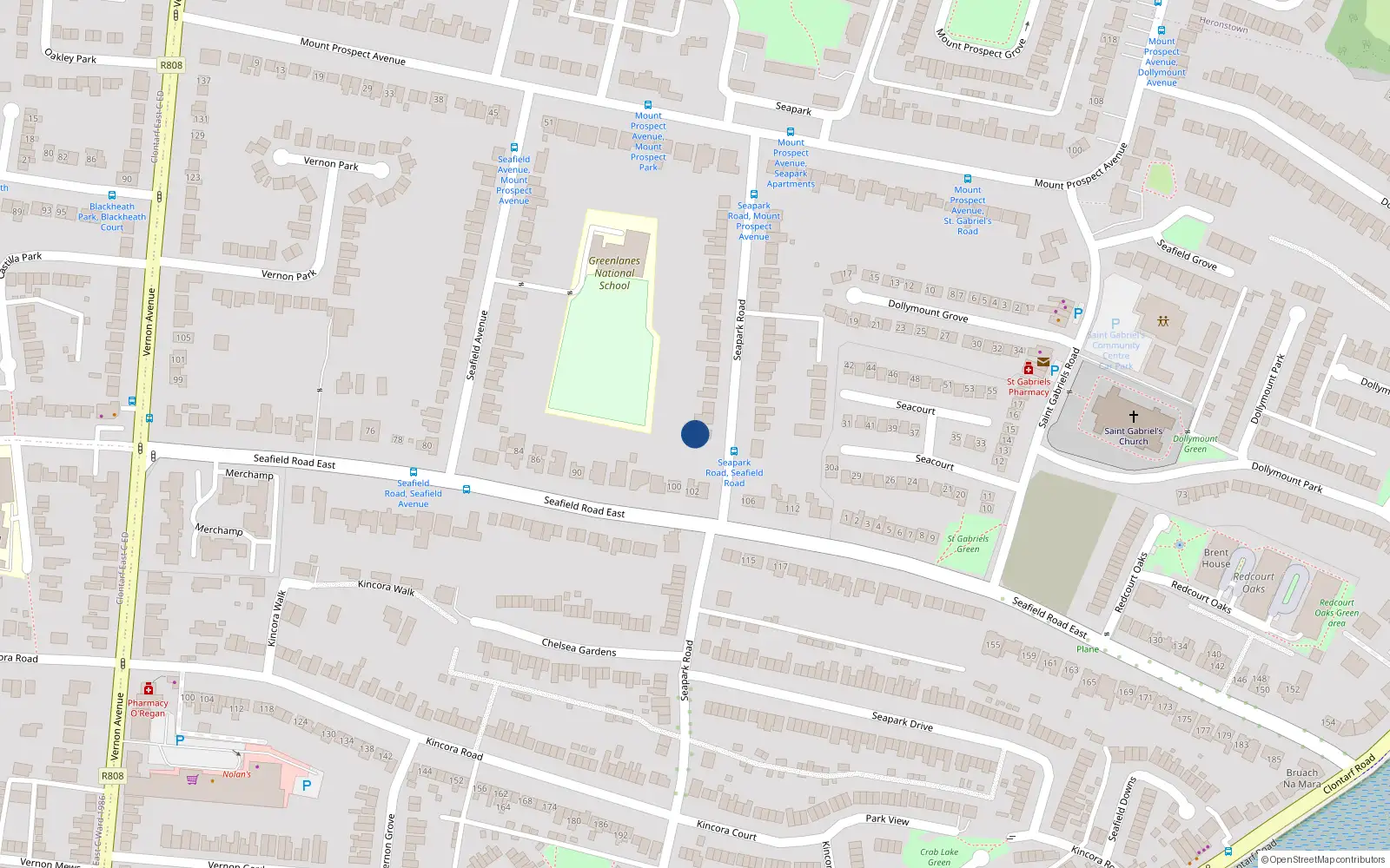 Overhead map showing the location of 39 Seapark Road, Dublin 3, Dublin