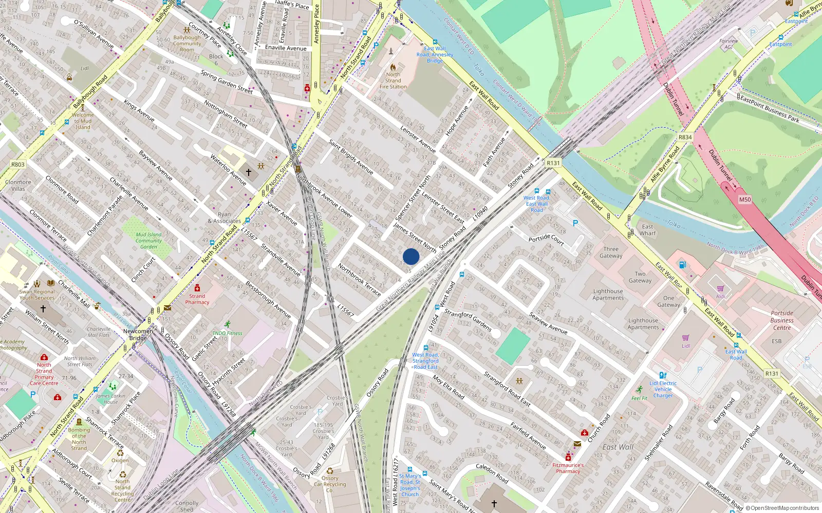 Overhead map showing the location of 3A Stoney Court, Stoney Road, Wall Dublin 3