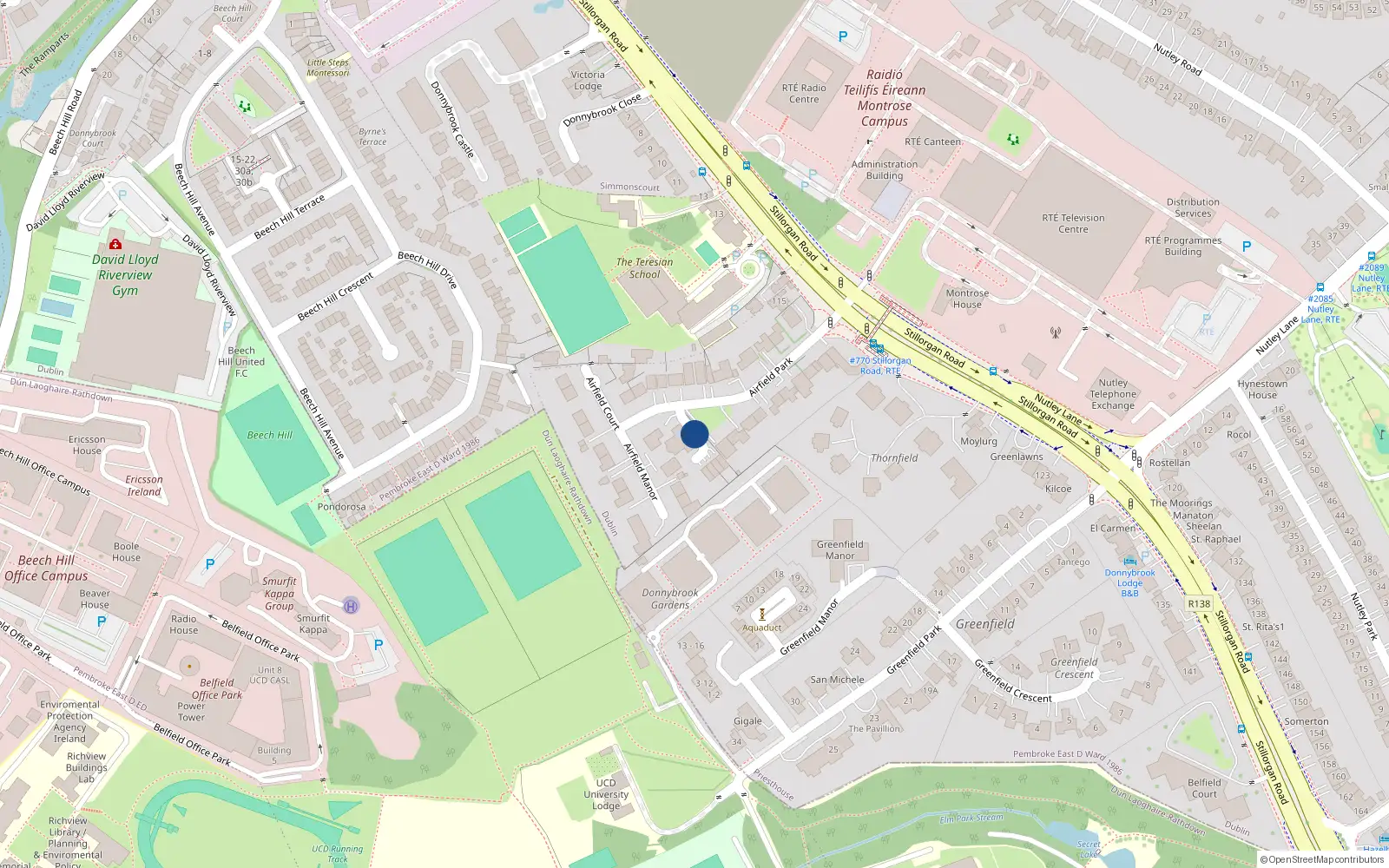 Overhead map showing the location of 4 Airfield Terrace, Priesthouse