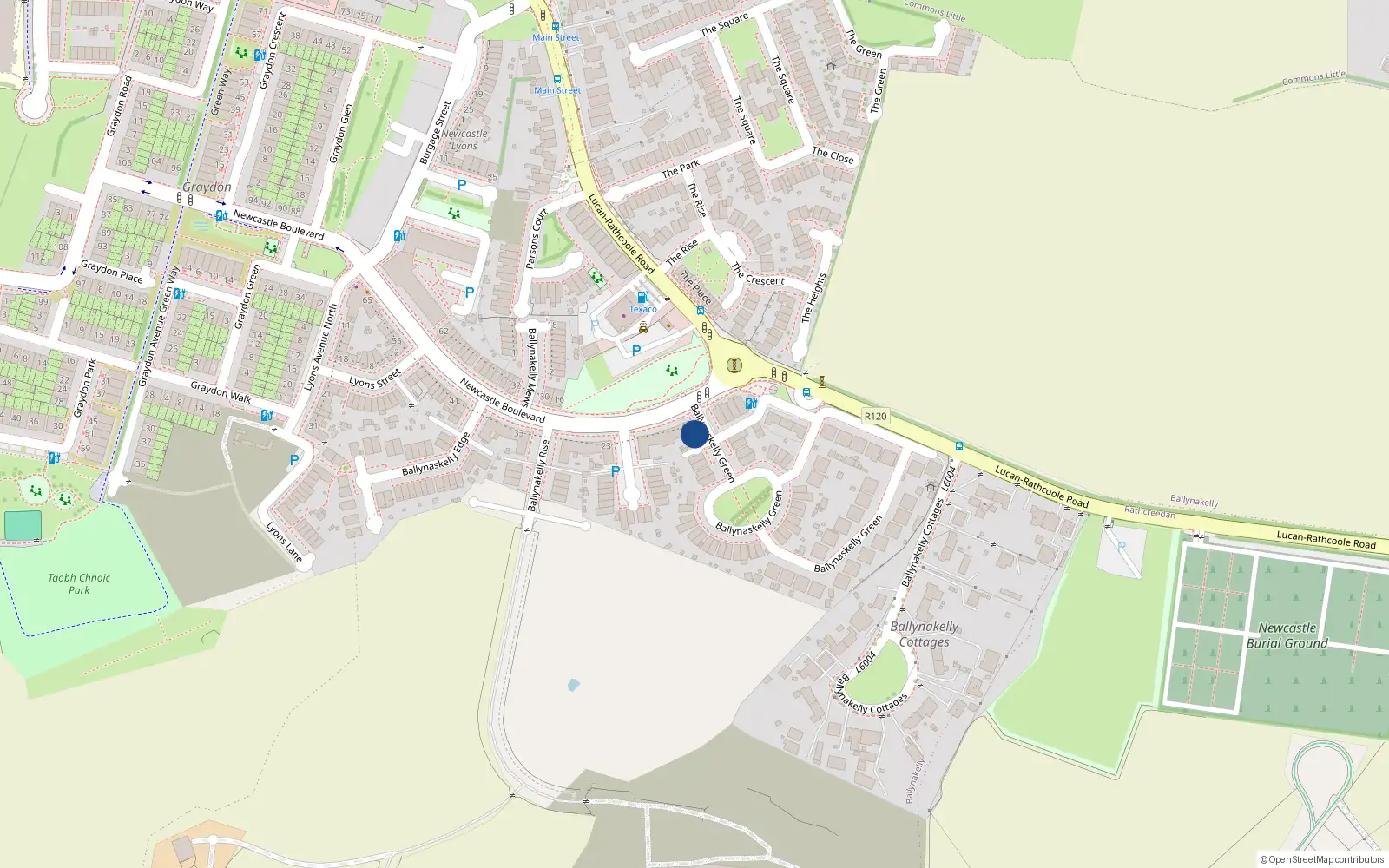 Overhead map showing the location of 4 Ballynakelly Green, Newcastle