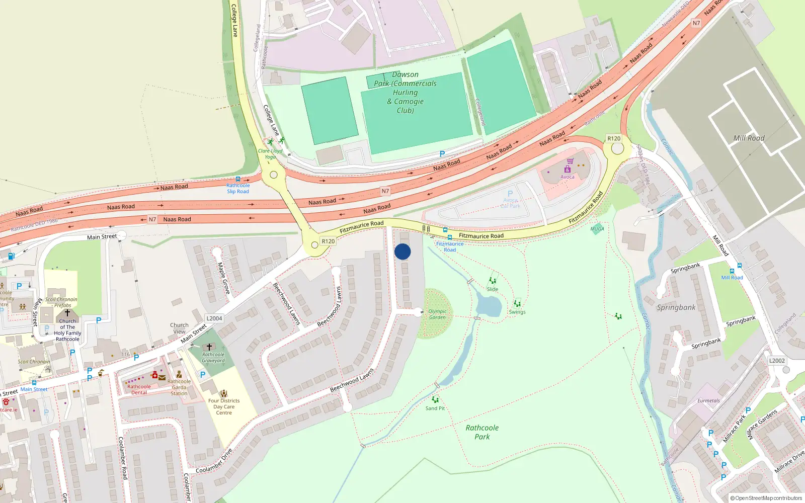 Overhead map showing the location of 4 Beechwood Lawns, Rathcoole