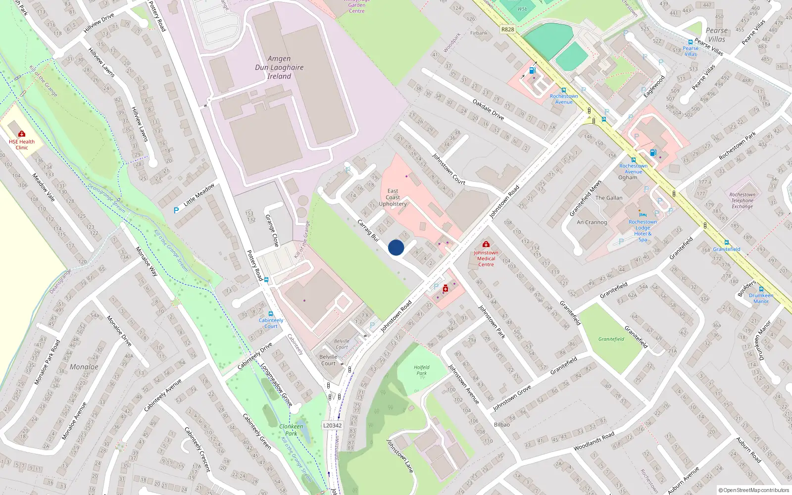 Overhead map showing the location of 4 Carraig Bui, Cabán tSíle