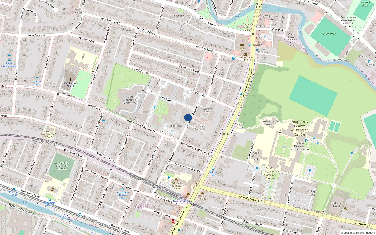 Overhead map showing the location of 4 Chapelgate, Tallaght