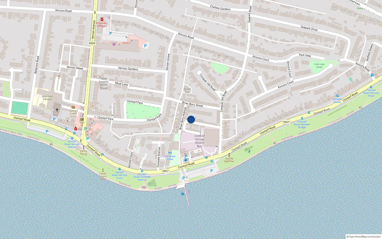 Overhead map showing the location of 4 Conquer Hill Avenue, Dublin 3