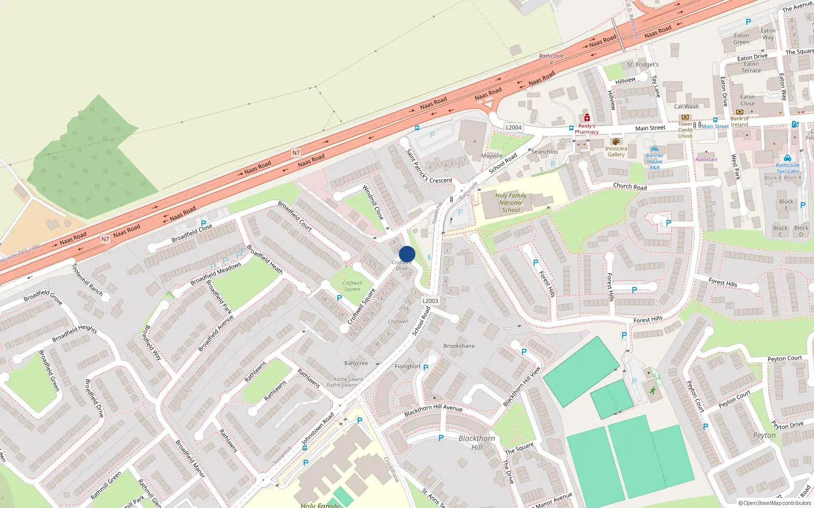 Overhead map showing the location of 4 Croftwell Drive, Tootenhill