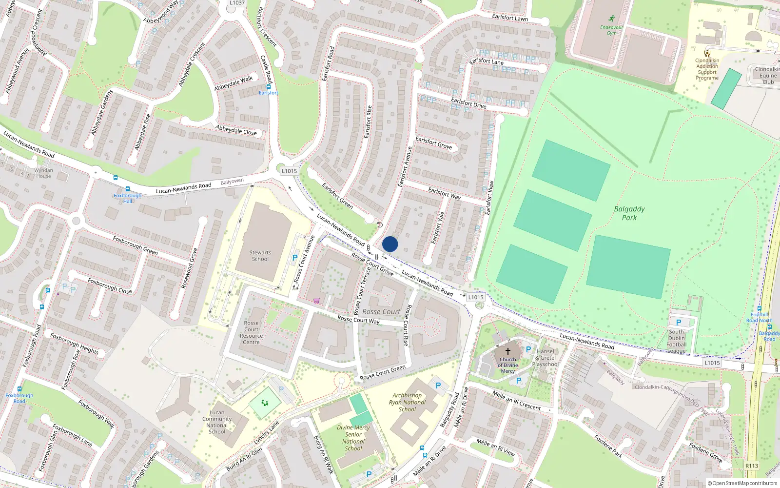 Overhead map showing the location of 4 Earlsfort Avenue, Lucan