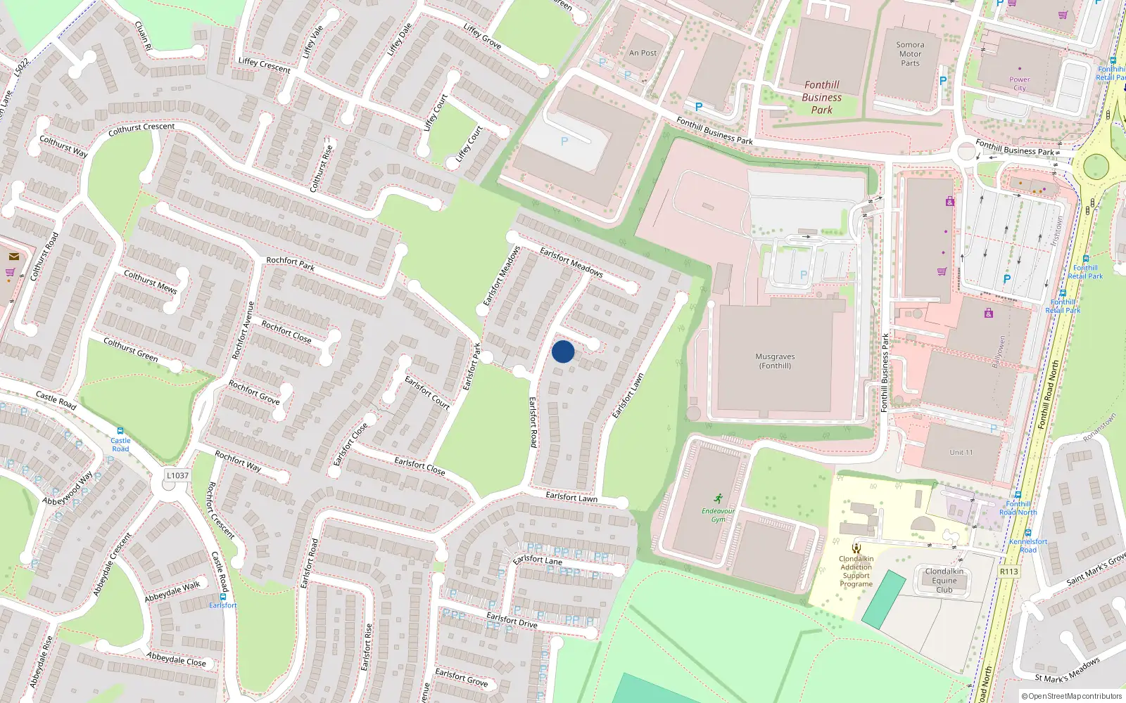 Overhead map showing the location of 4 Earlsfort Gardens, Lucan