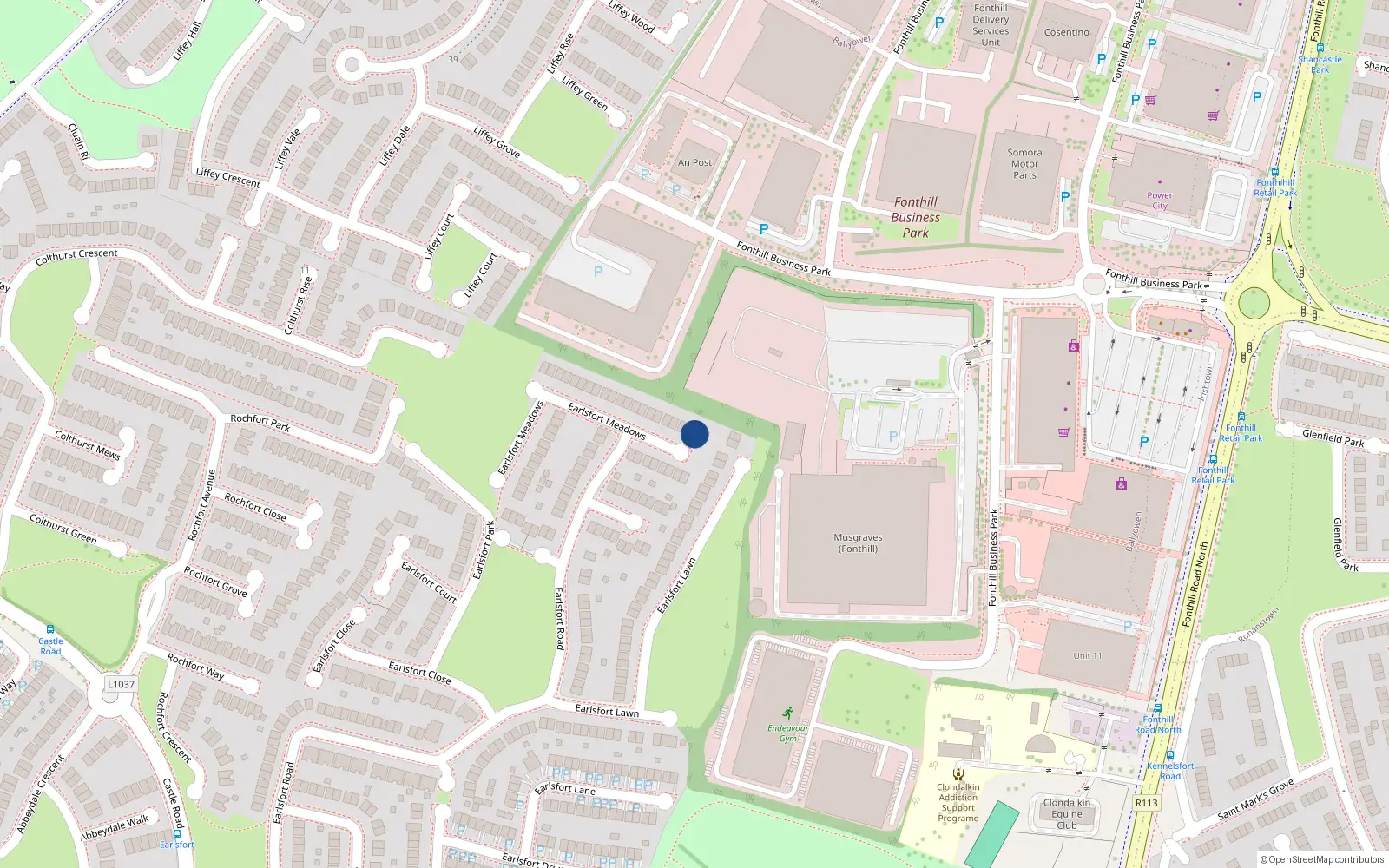 Overhead map showing the location of 4 Earlsfort Meadows, Lucan