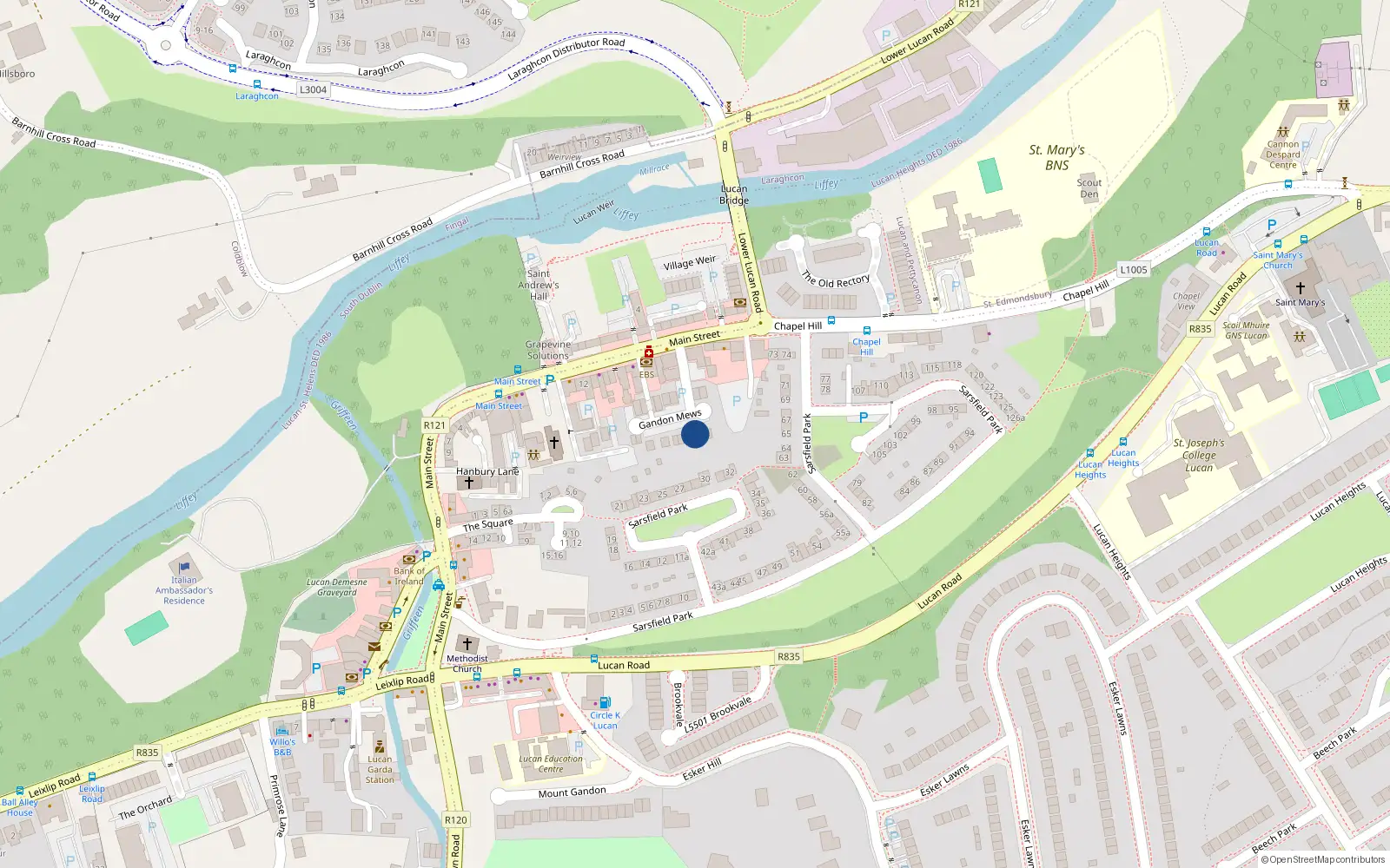 Overhead map showing the location of 4 Gandon Mews, Lucan