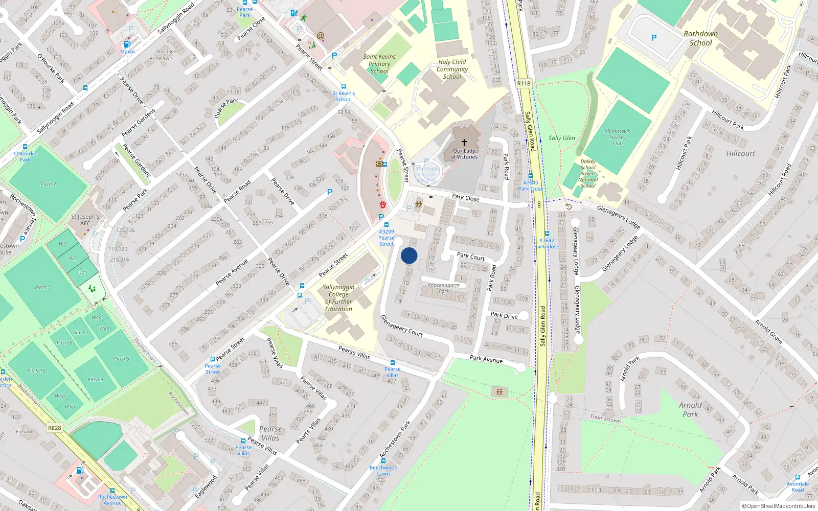 Overhead map showing the location of 4 Glenageary Court, Glenageary, Dublin
