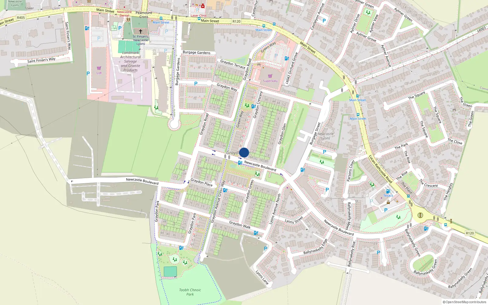 Overhead map showing the location of 4 Graydon Crescent, Newcastle South