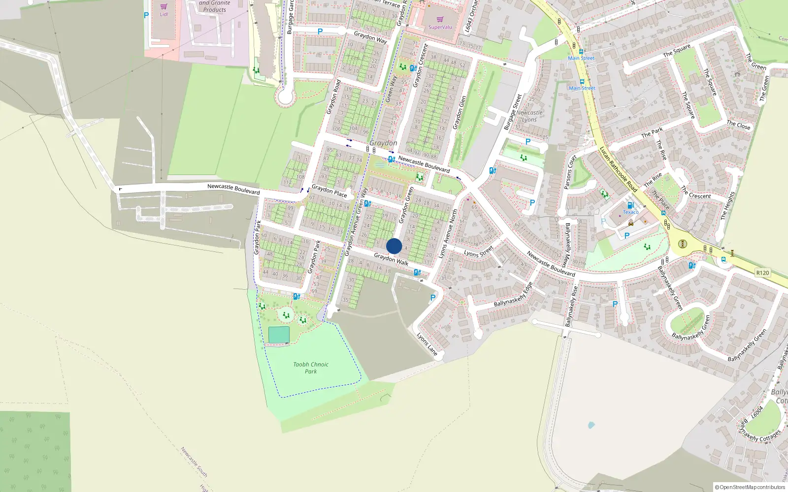 Overhead map showing the location of 4 Graydon Green, Newcastle South