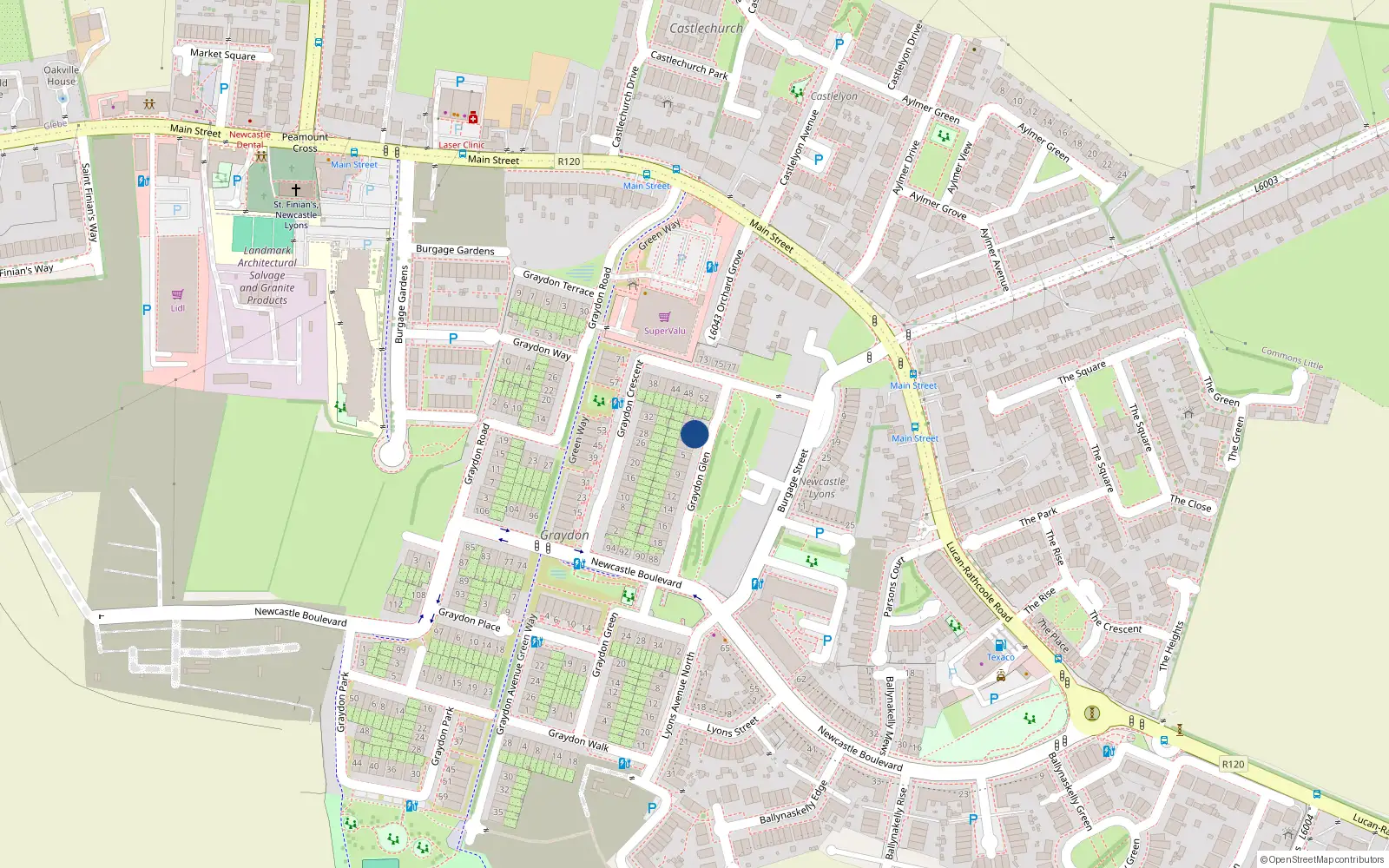 Overhead map showing the location of 4 Graydon Glen, Newcastle