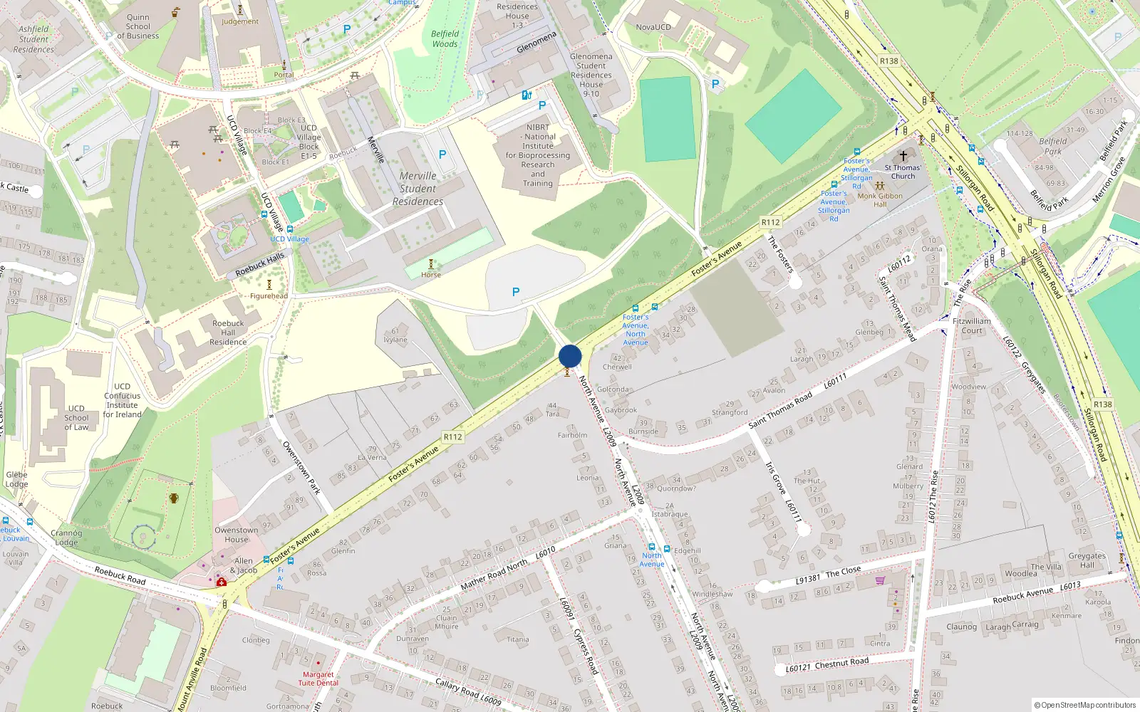 Overhead map showing the location of 4 Grey Gates, Mount Merrion