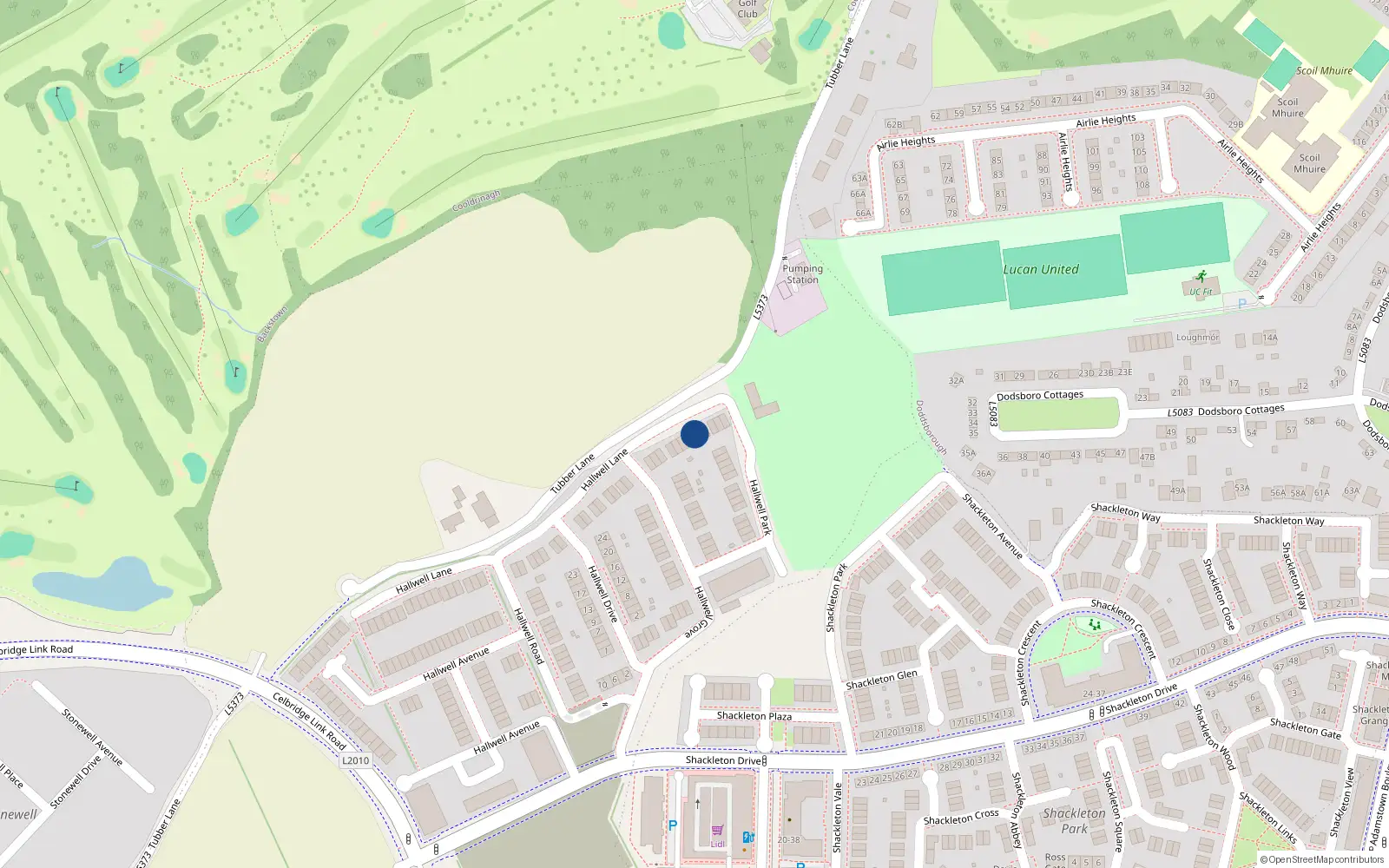 Overhead map showing the location of 4 Hallwell Lane, Hallwell, Adamstown