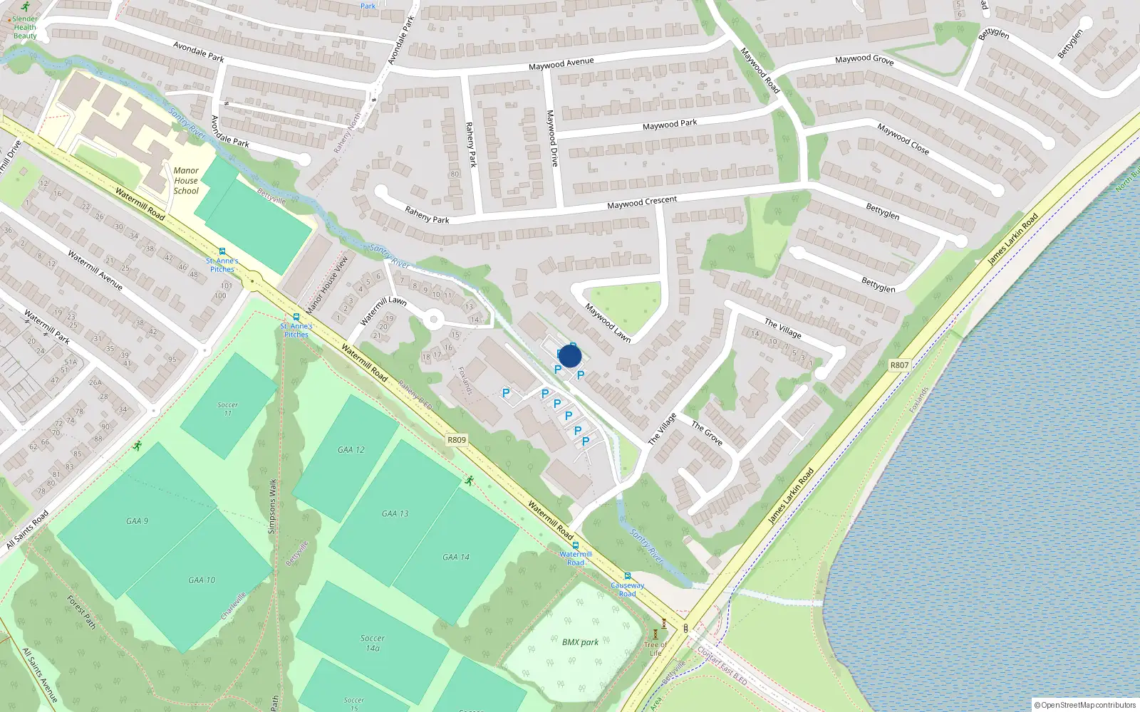 Overhead map showing the location of 4 Jameson Court, Dublin 5