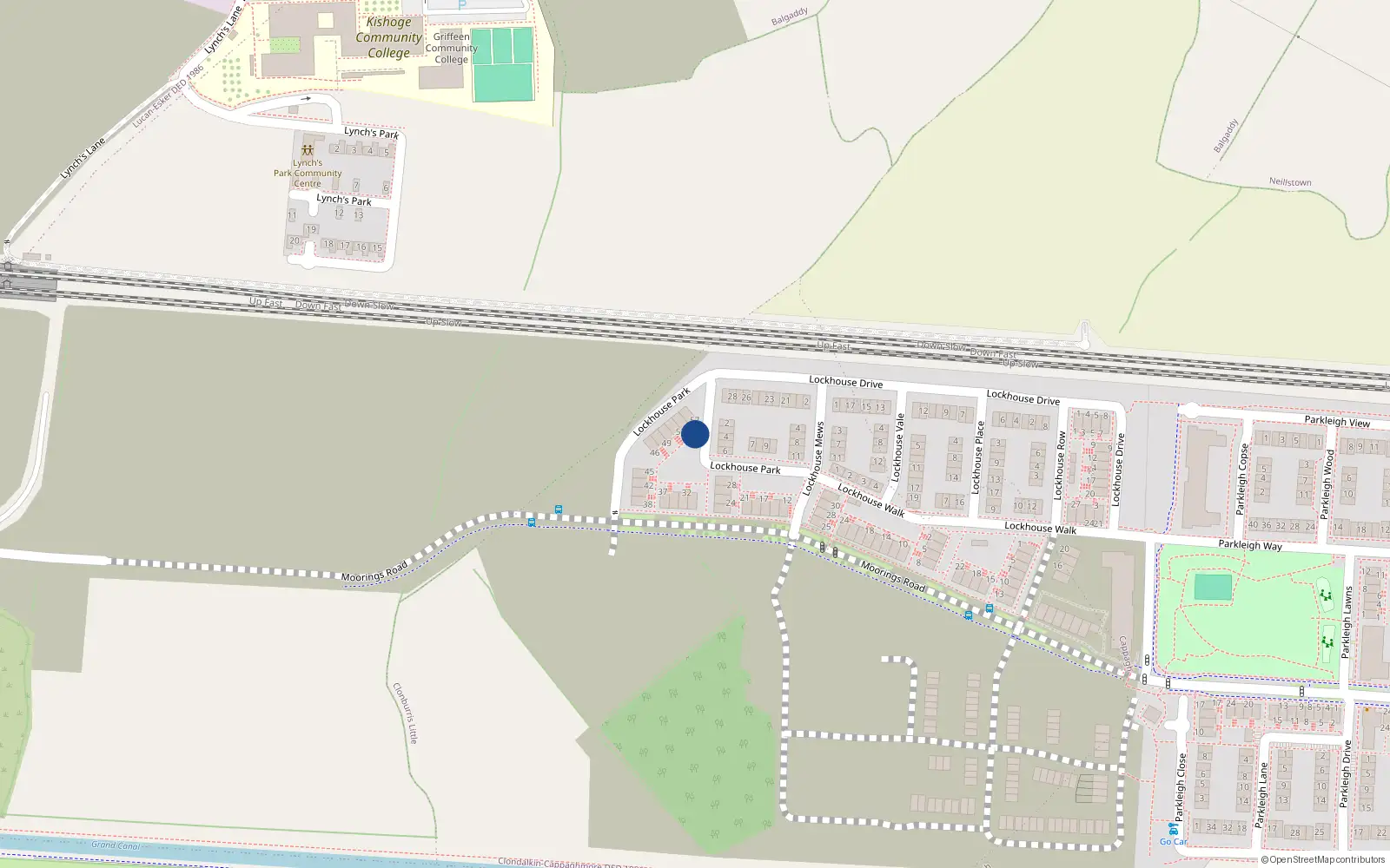 Overhead map showing the location of 4 Lockhouse Park, Clonburris Little