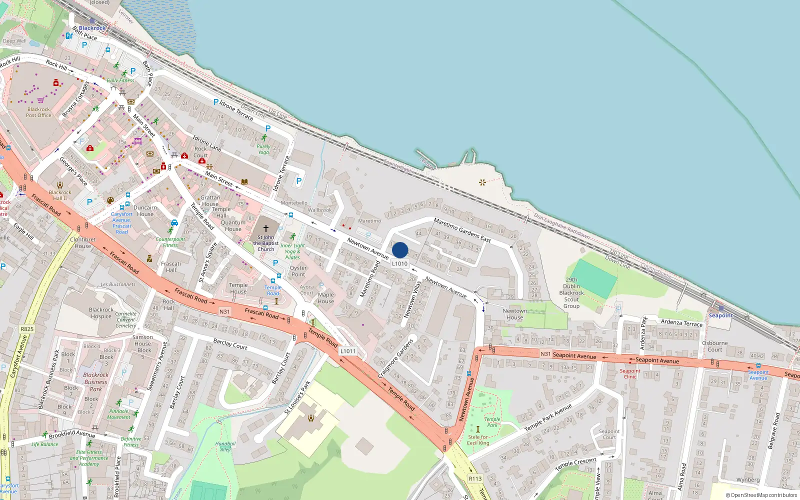Overhead map showing the location of 4 Maretimo Terrace, Dublin
