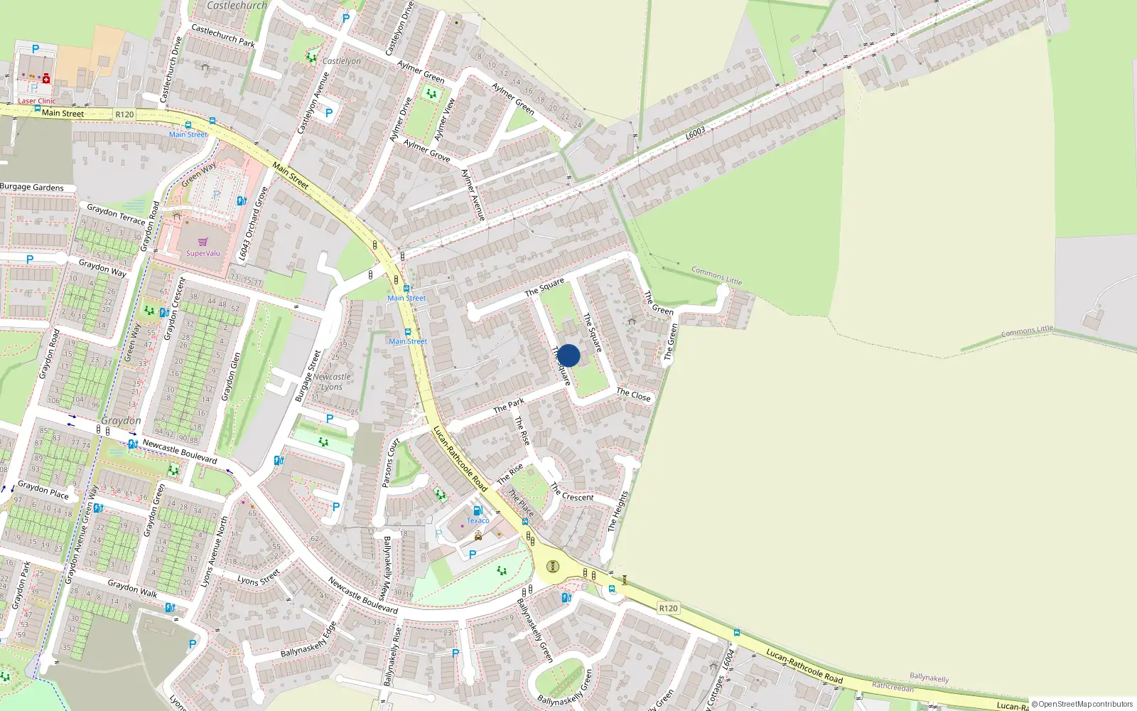 Overhead map showing the location of 4 Newcastle Manor Square
