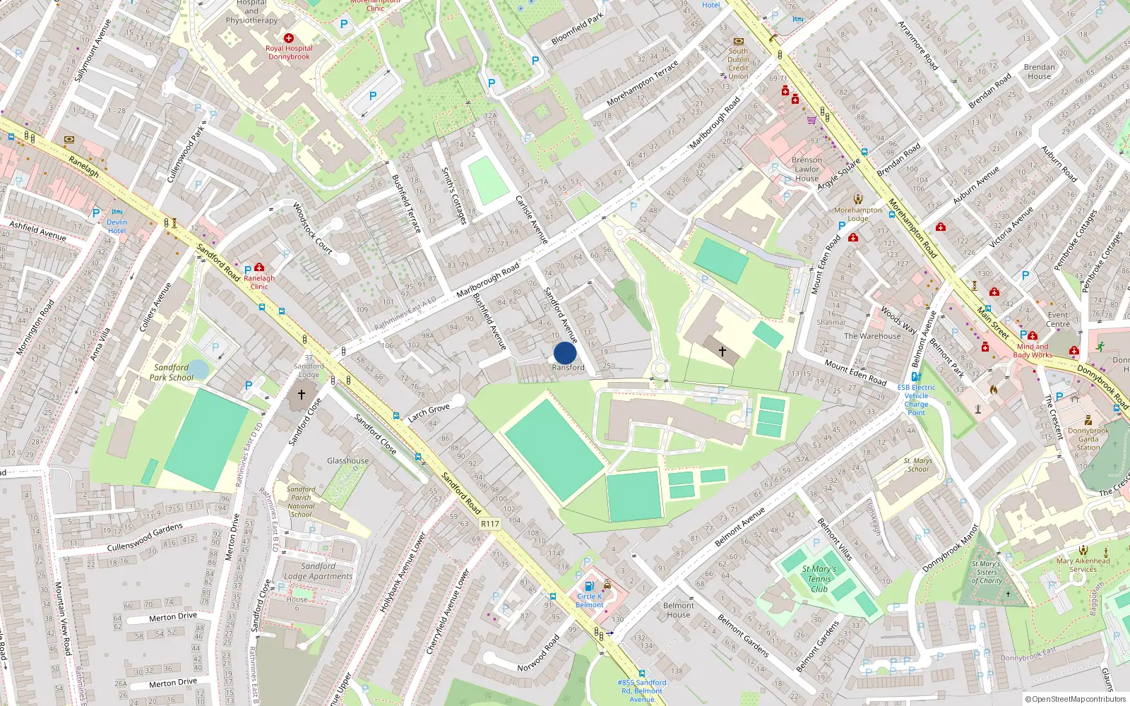 Overhead map showing the location of 4 Ransford, Donnybrook