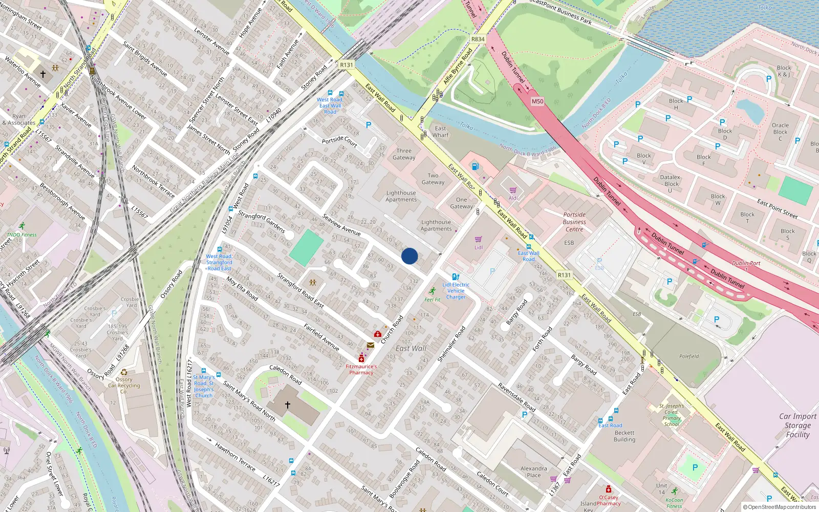 Overhead map showing the location of 4 Seaview Avenue East, Dublin 3