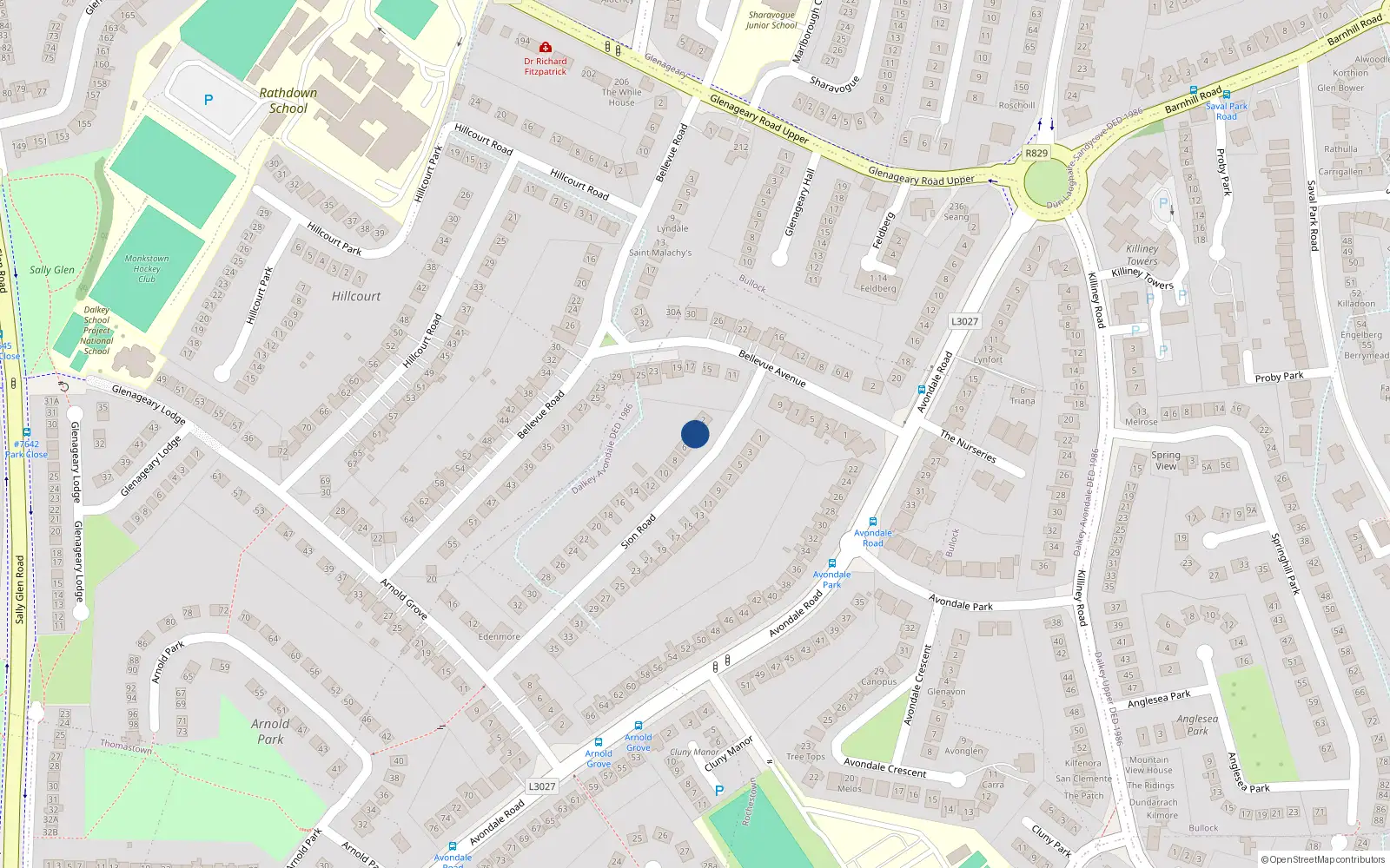 Overhead map showing the location of 4 Sion Road, Dublin