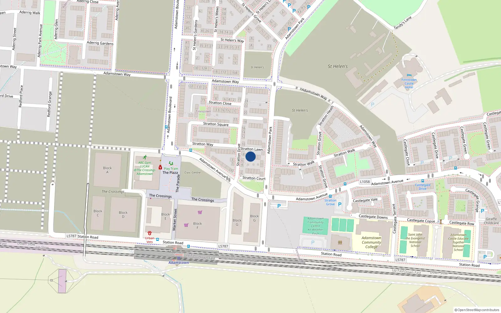 Overhead map showing the location of 4 Stratton Lawn, Lucan
