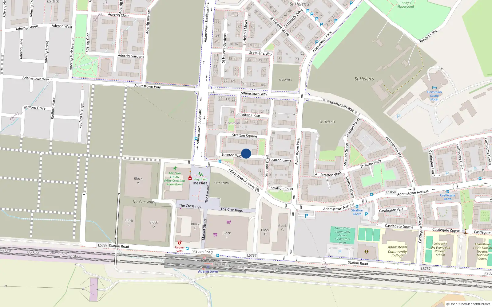 Overhead map showing the location of 4 Stratton Way, Lucan