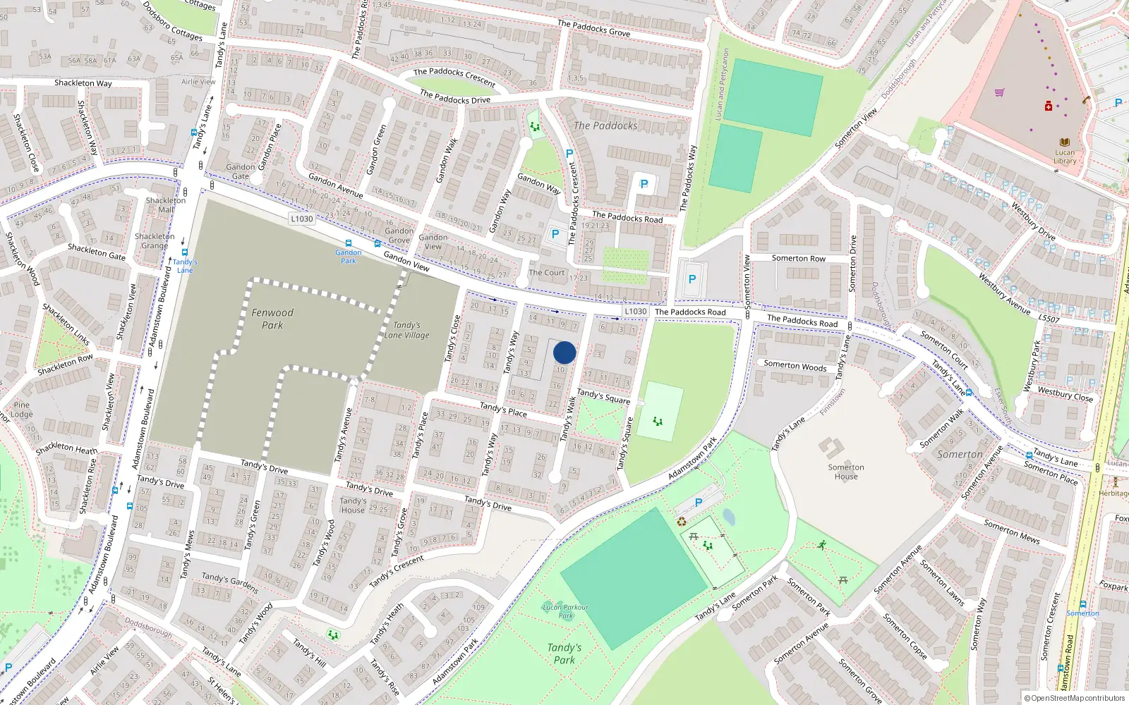 Overhead map showing the location of 4 Tandy's Walk, Lucan