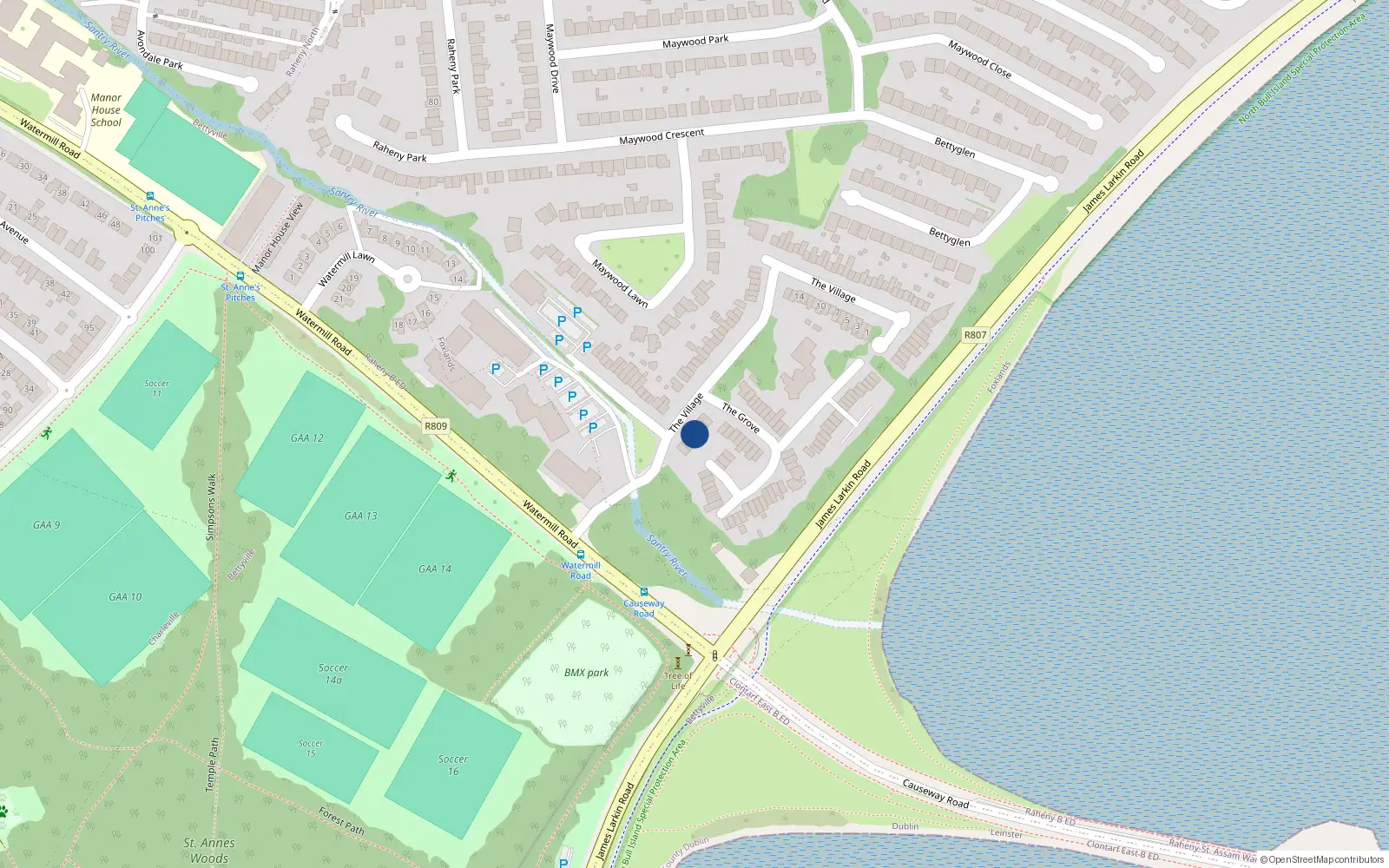 Overhead map showing the location of 4 the Grove, Bettyglen, Raheny Dublin 5