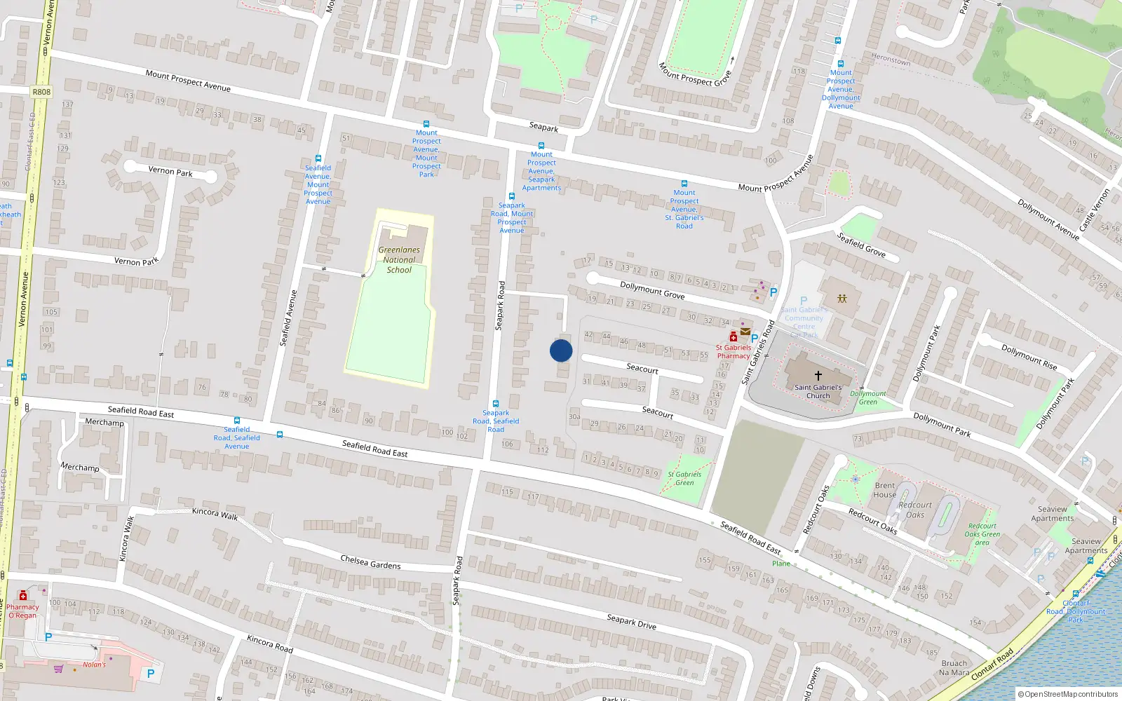 Overhead map showing the location of 4 the Moorings, Seacourt, Seapark
