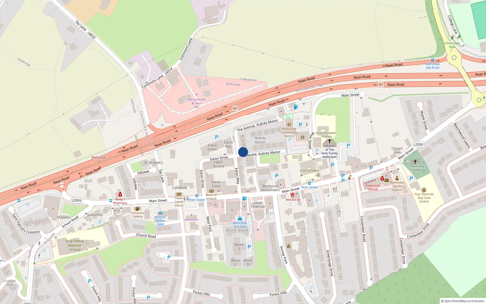 Overhead map showing the location of 4 the Square, Aubrey Manor, Rathcoole