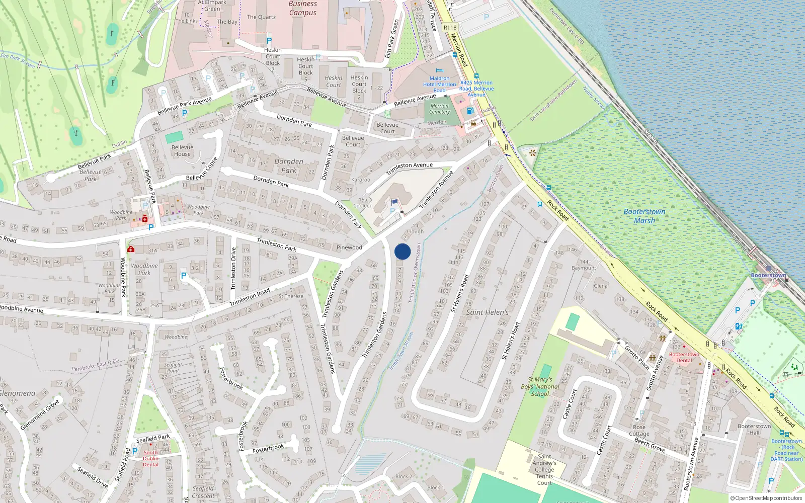 Overhead map showing the location of 4 Trimleston Gardens, Trimleston or Owenstown