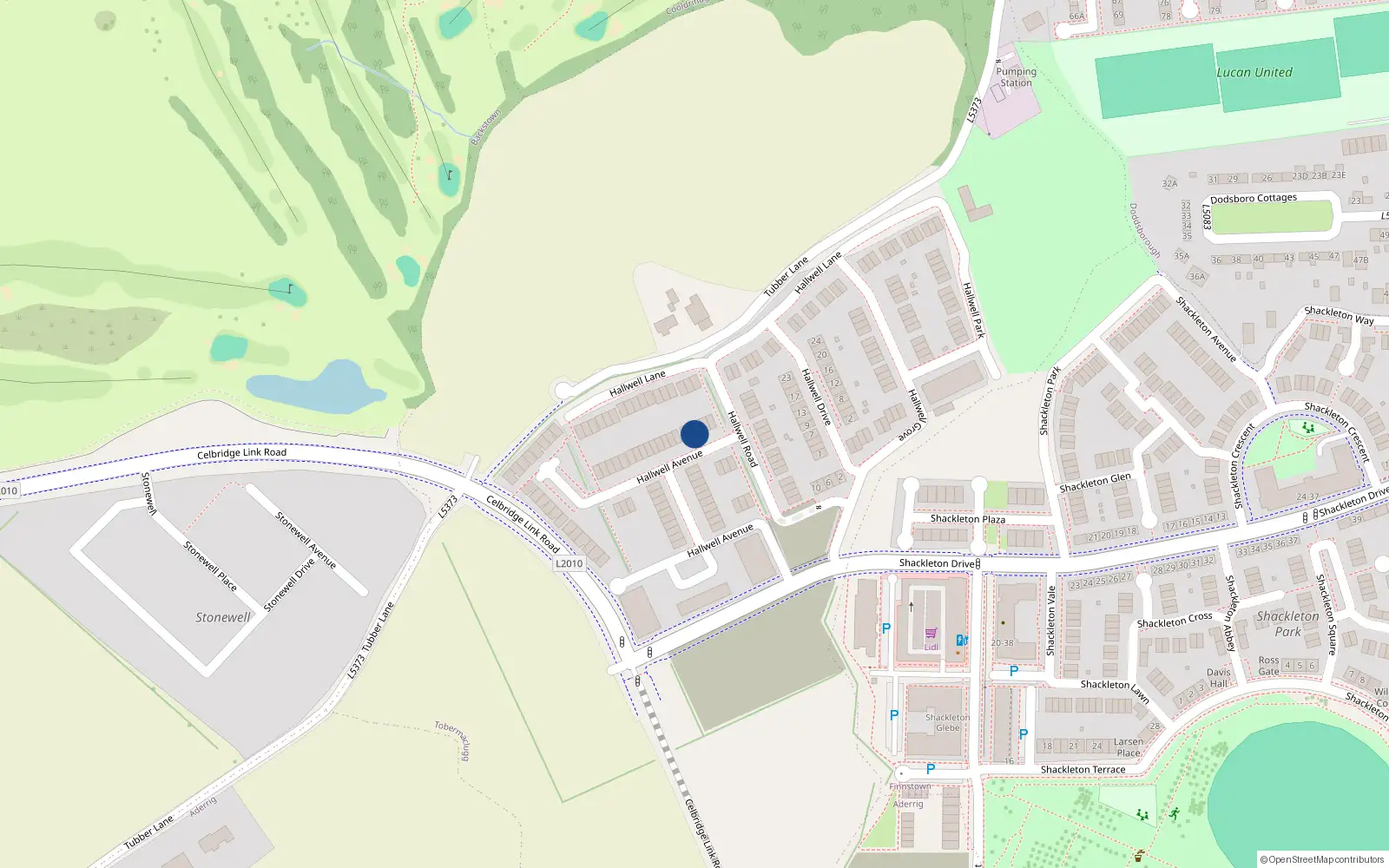 Overhead map showing the location of 40 Hallwell Avenue, Adamstown