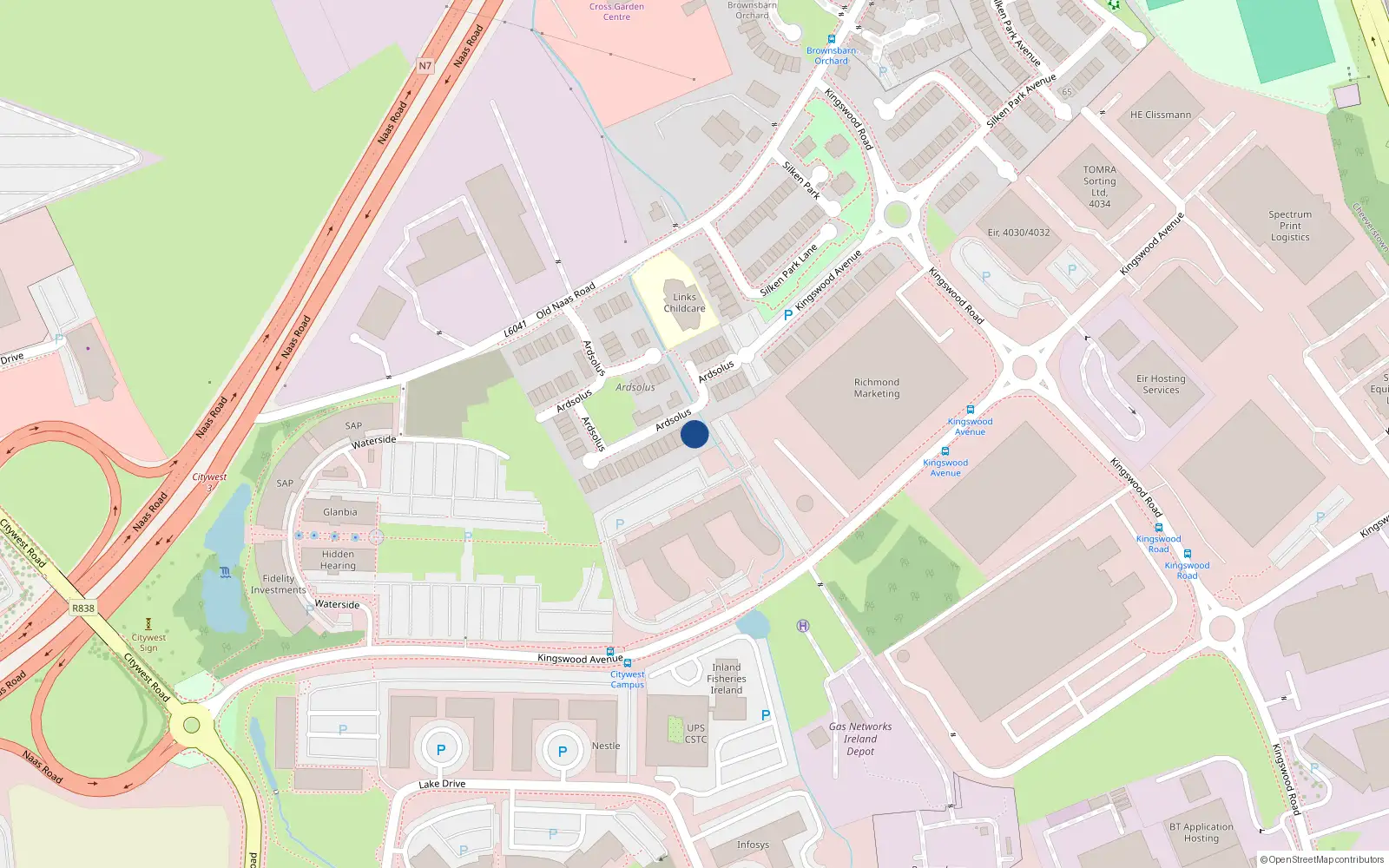 Overhead map showing the location of 41 Ardsolus, Brownsbarn
