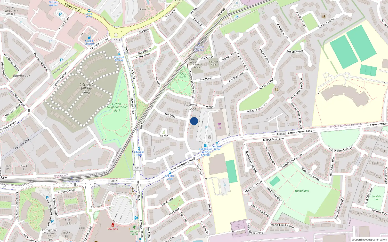 Overhead map showing the location of 41 Citywest Village Avenue, Citywest