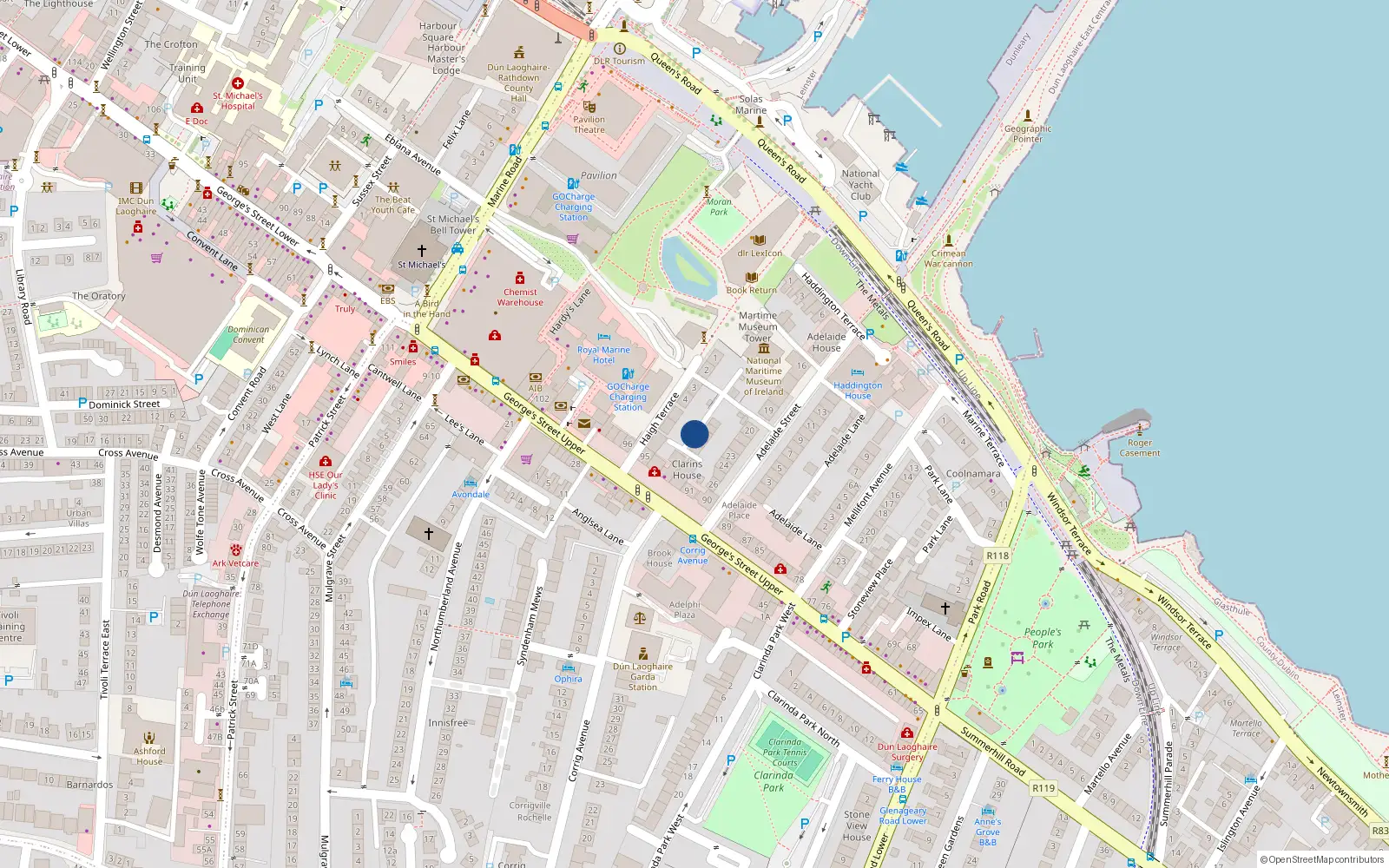 Overhead map showing the location of 41 Mariner's Court, Dublin 5