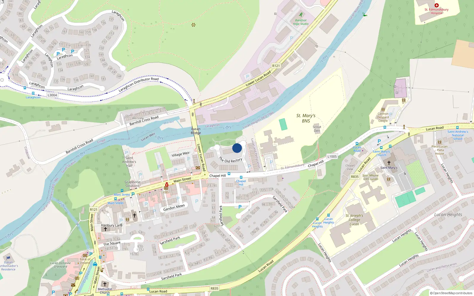 Overhead map showing the location of 41 Old Rectory, Chapel Hill, Lucan