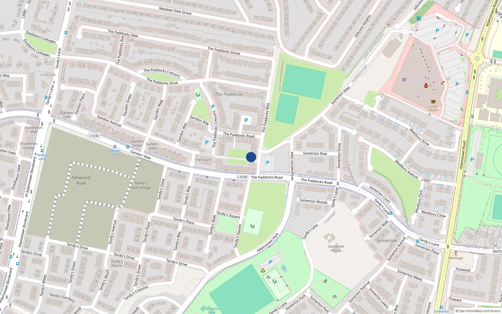 Overhead map showing the location of 41 the Square, The Paddocks, Adamstown