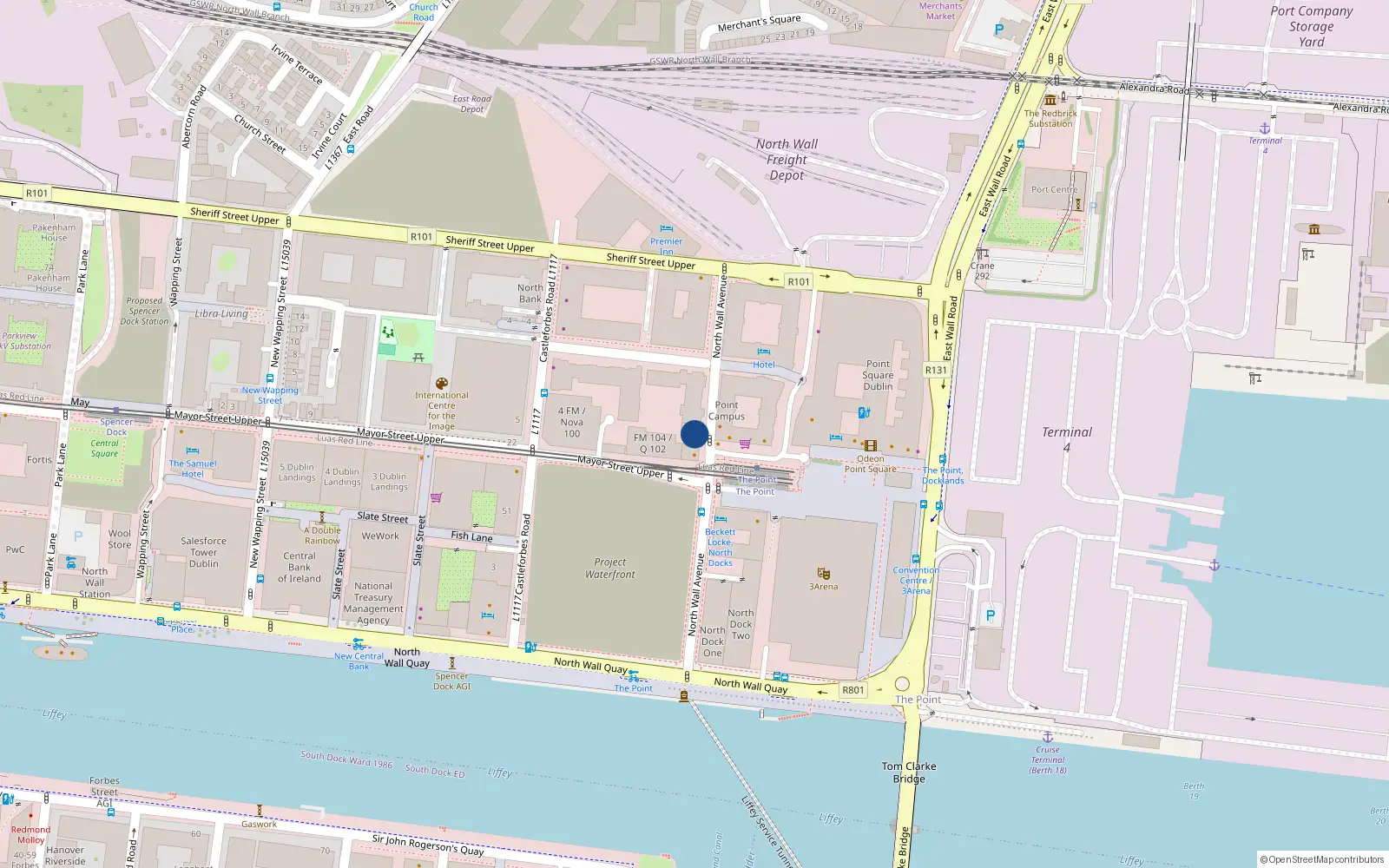 Overhead map showing the location of 414 Castleforbes Square, Dublin 1