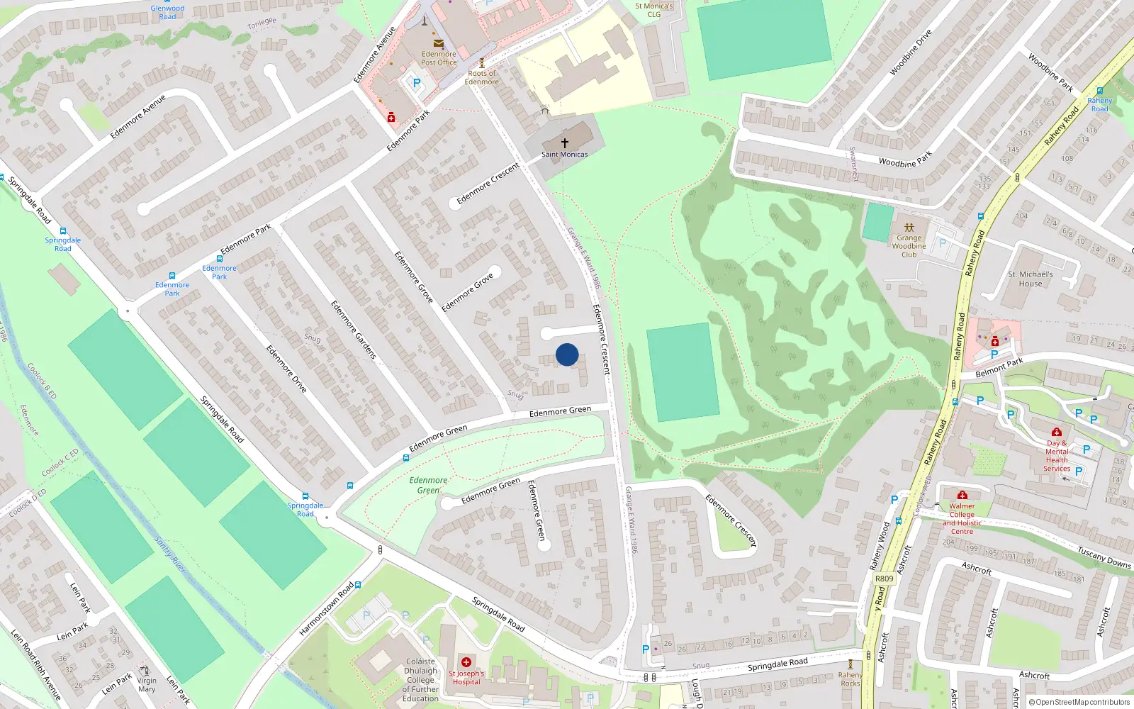 Overhead map showing the location of 41A Edenmore Crescent, Edenmore, Dublin 5