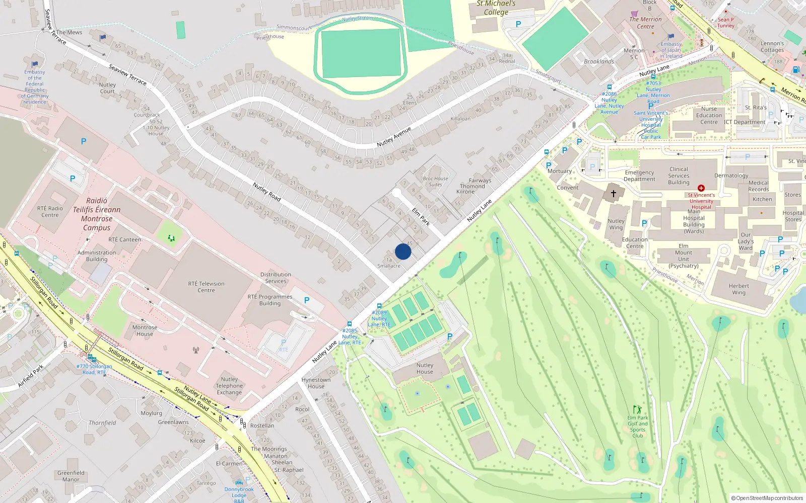 Overhead map showing the location of 43 Nutley Lane, Priesthouse