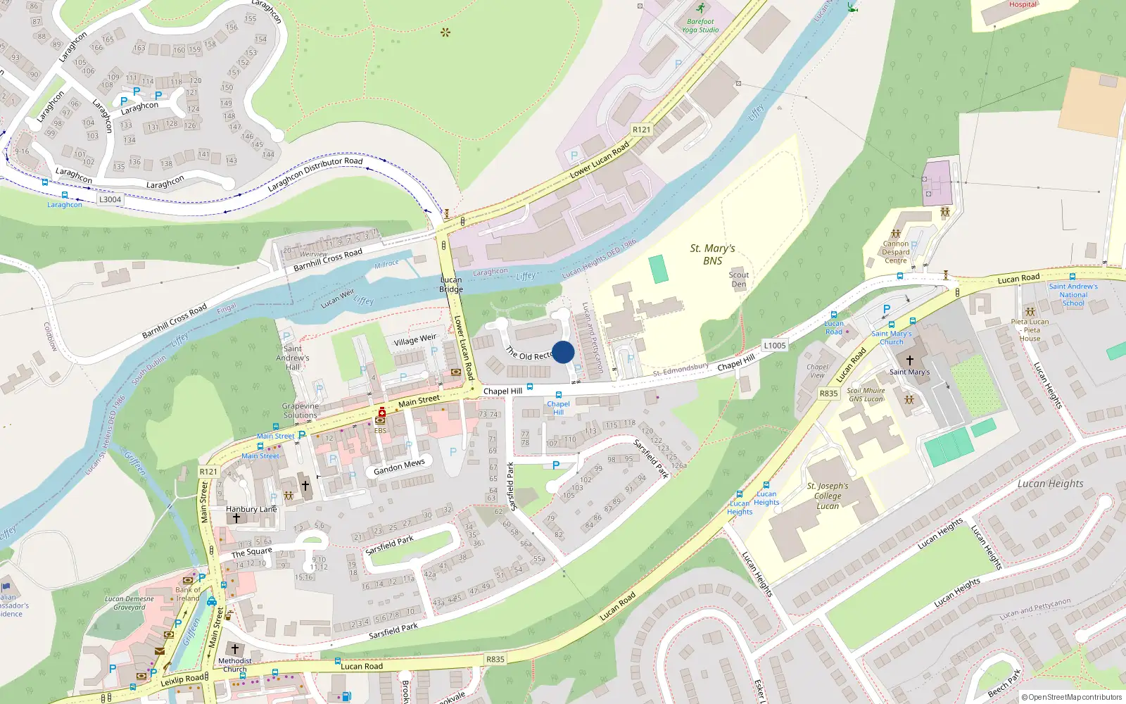 Overhead map showing the location of 43 The Old Rectory, Lucan