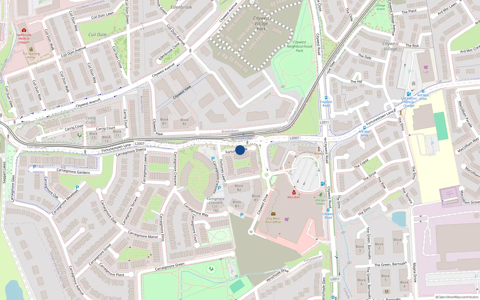 Overhead map showing the location of 46 Fortunes Walk, Saggart