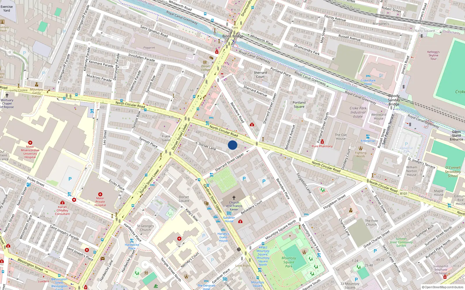 Overhead map showing the location of 474 North Circular Road, Dublin 1