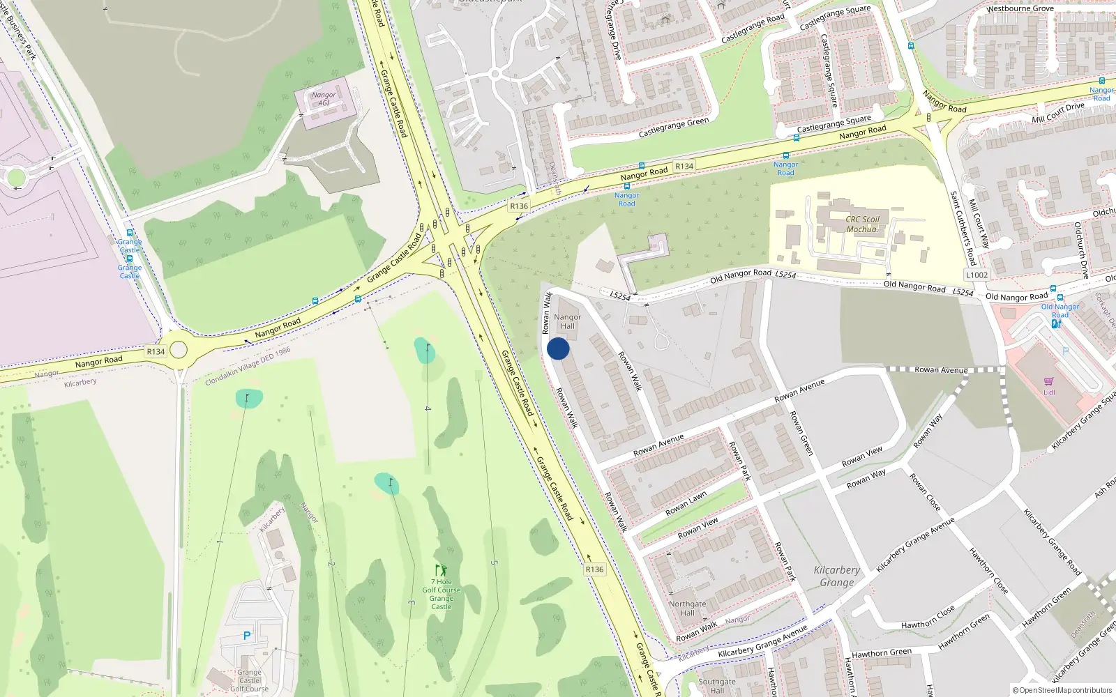 Overhead map showing the location of 48 Rowan Walk, Nangor